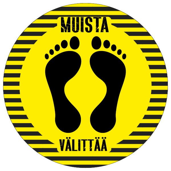 Muista välittää lattiatarra